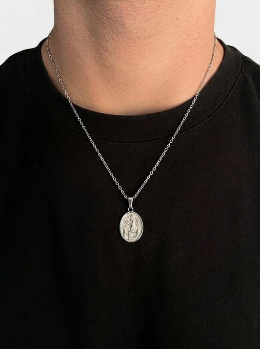 Our Lady of Fatima Necklace - Silver