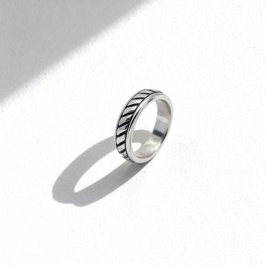 Anel de Linhas - Prateado