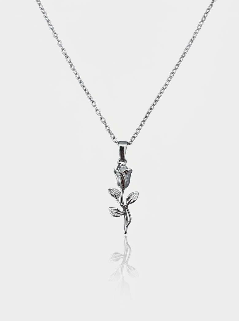 Rose Necklace - Silver