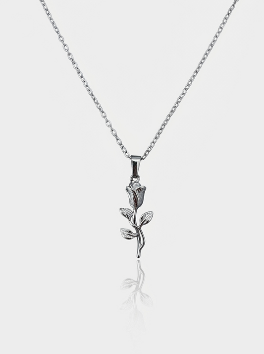 Rose Necklace - Silver