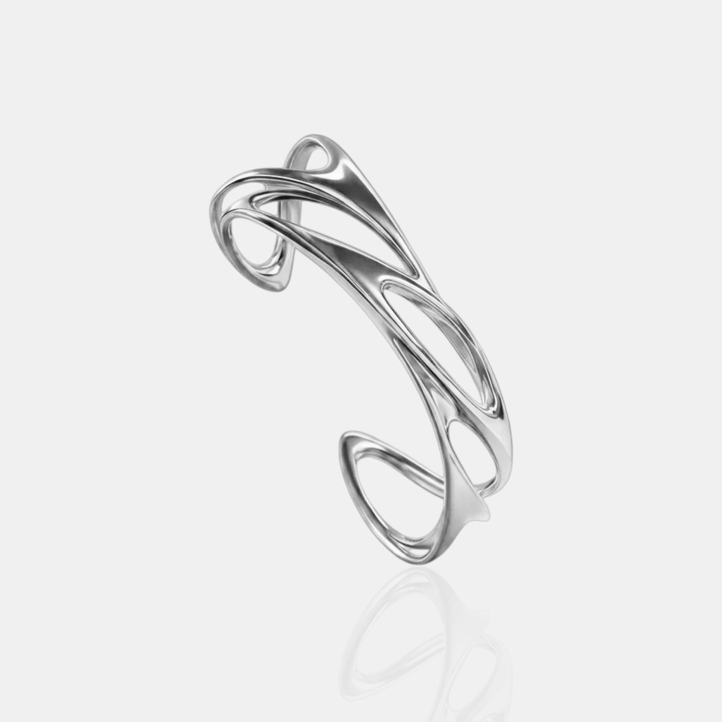 Wave Cuff Bracelet - Silver