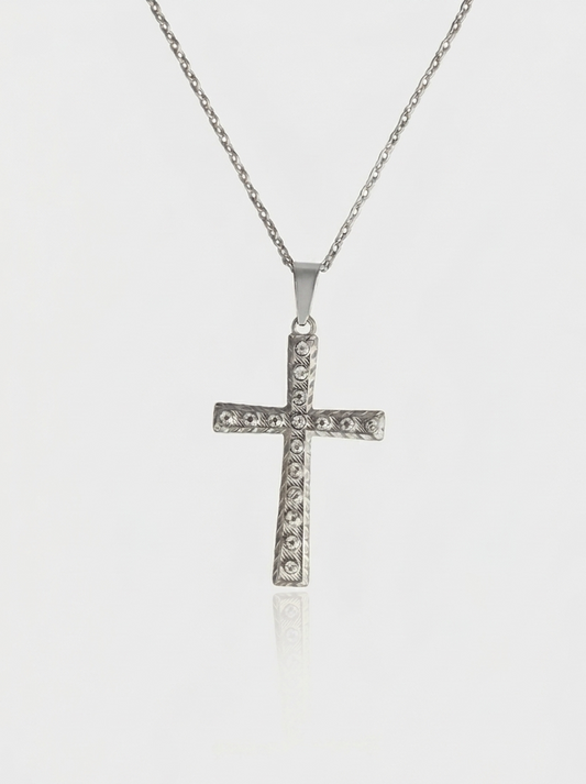 Brilliant Cross Necklace - Silver