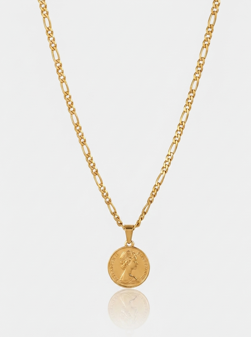 Cuban Coin Necklace - Gold