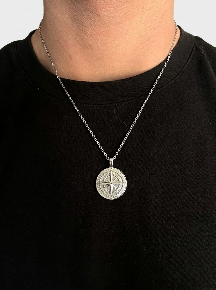 Compass Necklace - Silver