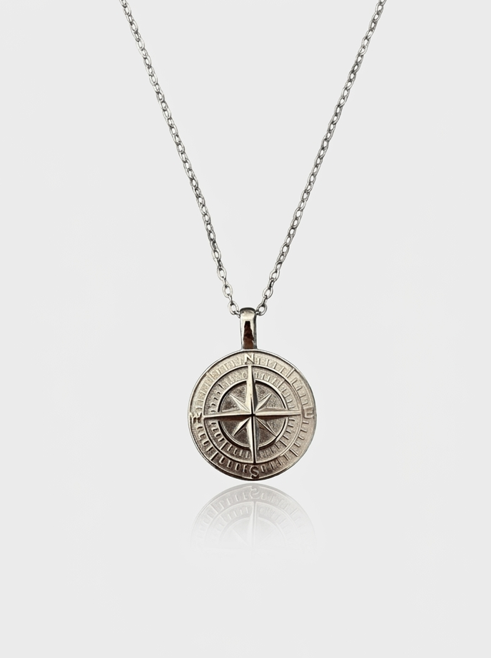 Compass Necklace - Silver