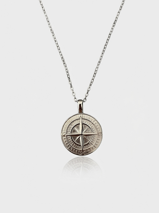 Compass Necklace - Silver