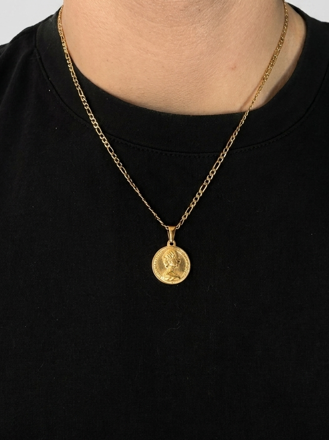 Cuban Coin Necklace - Gold