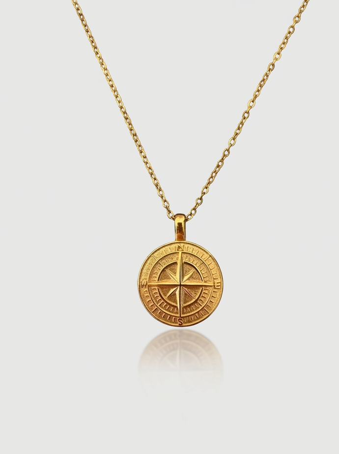 Compass Necklace - Gold