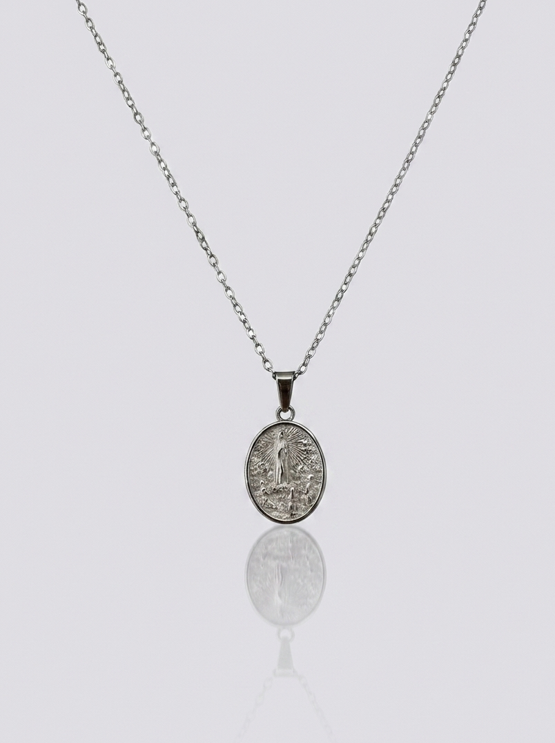 Our Lady of Fatima Necklace - Silver