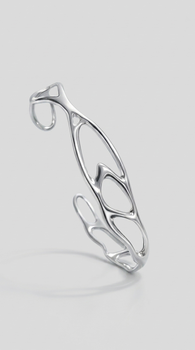Free Form Cuff Bracelet - Silver