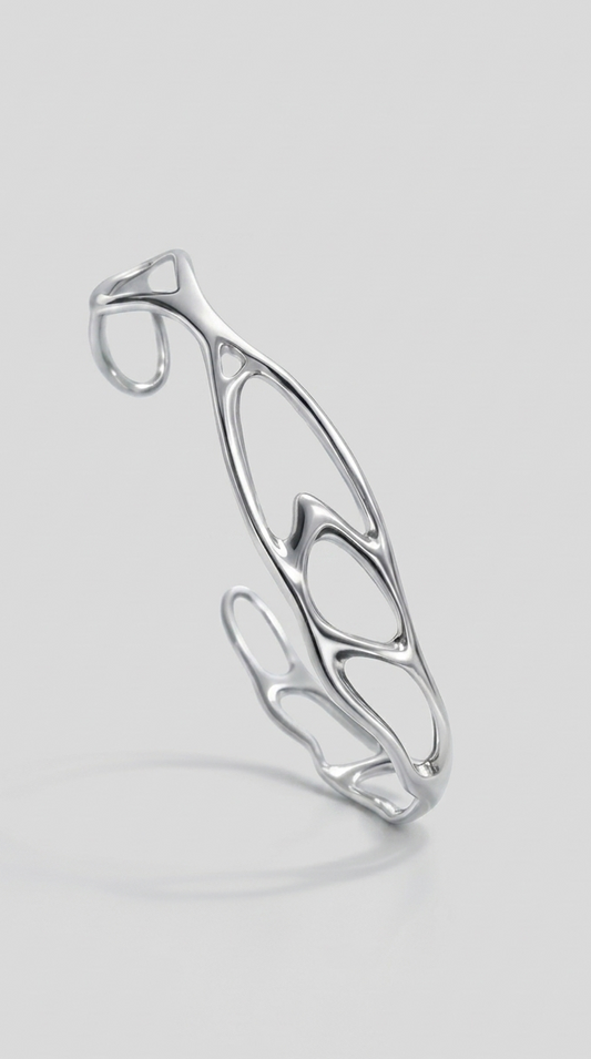 Free Form Cuff Bracelet - Silver