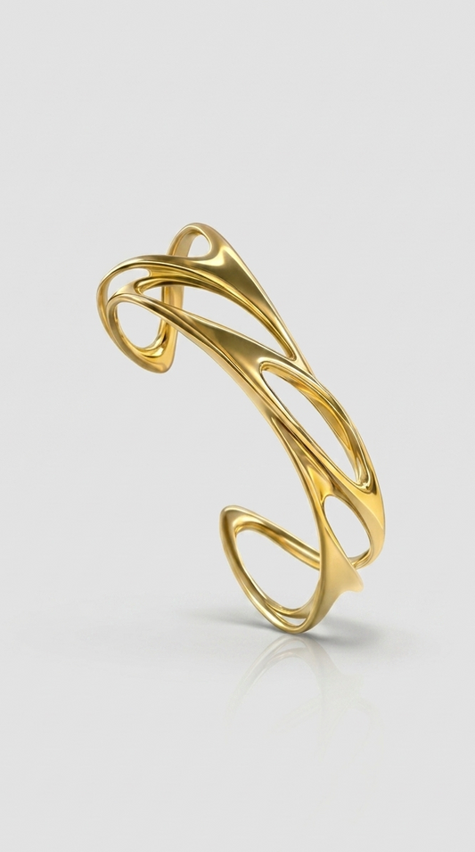 Wave Cuff Bracelet - Gold