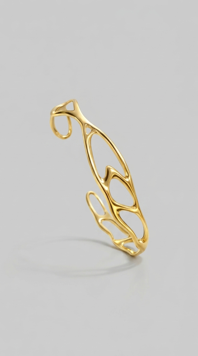 Free Form Cuff Bracelet - Gold