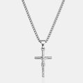 Jesus Cross Necklace - Silver