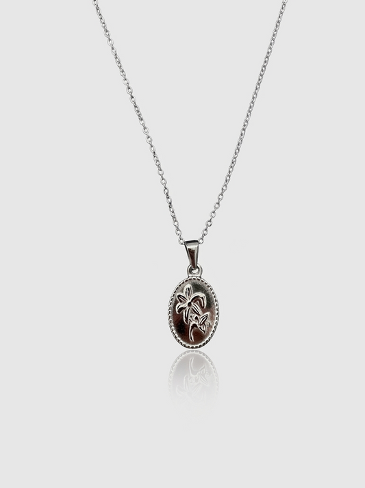 Silver Palm Necklace - Silver