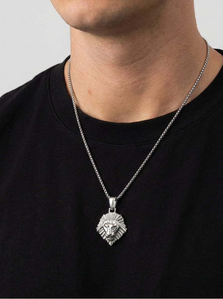 Lion Necklace - Silver