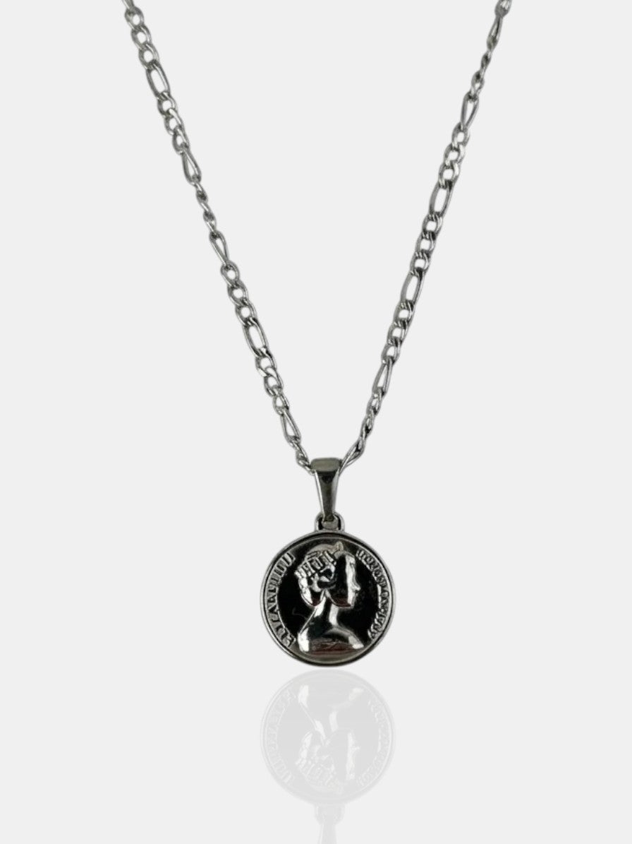 Cuban Coin Necklace - Silver