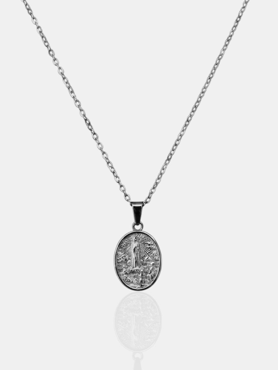 Our Lady of Fatima Necklace - Silver