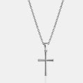 Round Cross Necklace - Silver