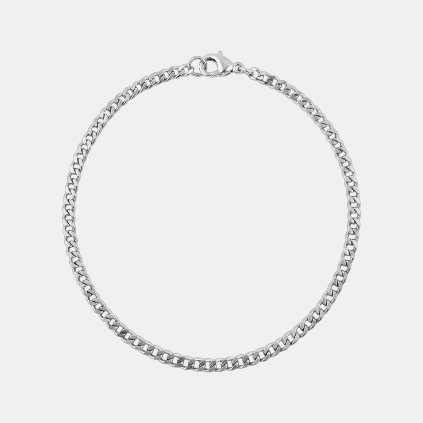 Round Cuban Link Chain Bracelet - Silver