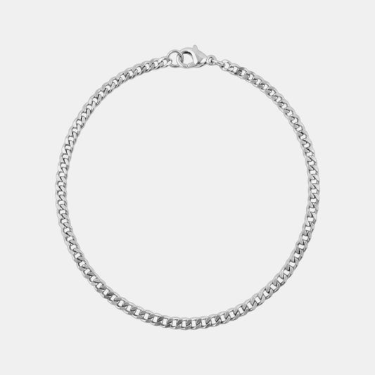 Round Cuban Link Chain Bracelet - Silver