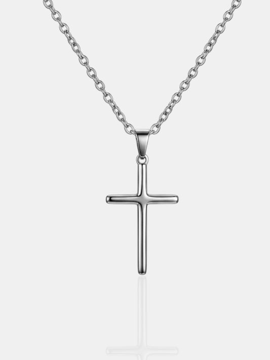 Slim Cross Necklace - Silver